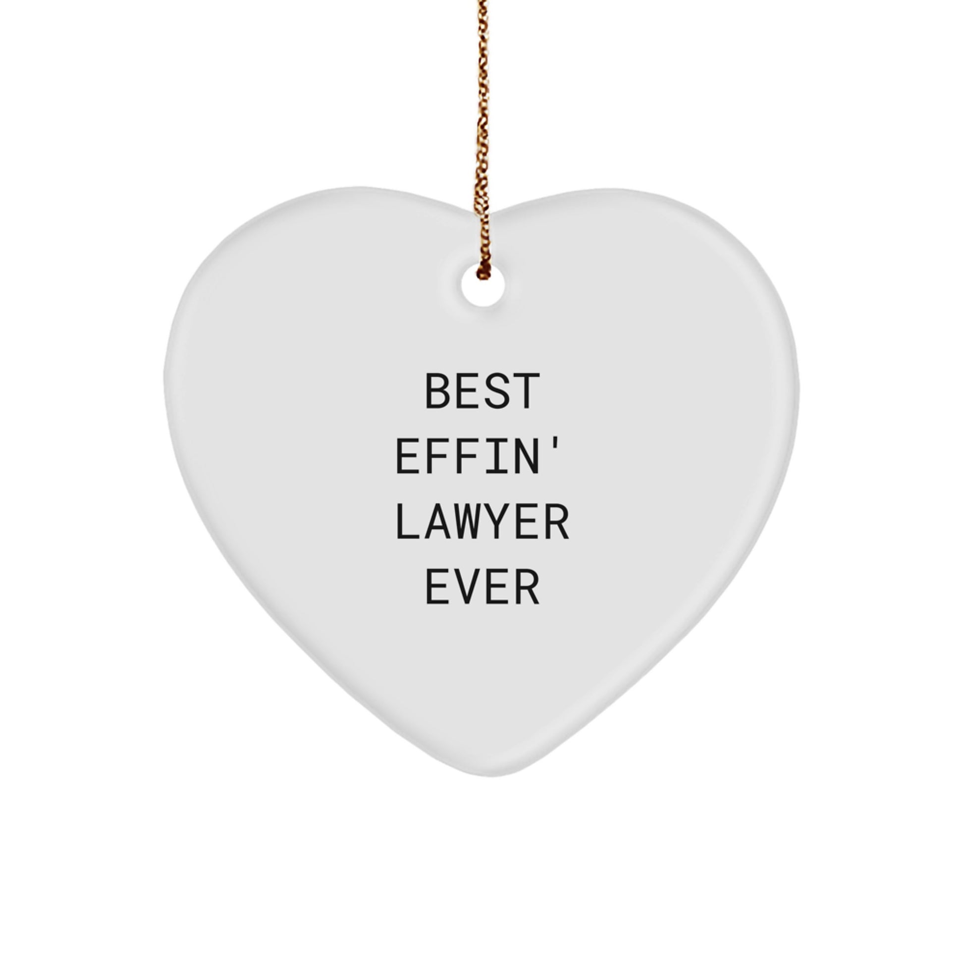 Funny Lawyer Gifts from Best Effin' Lawyer Ever - Heart Ornament for Christmas, Best Lawyer Ever Mug for Men or Women, Friends, Coworkers, Family