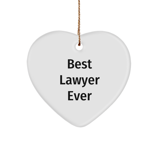 Funny Lawyer Heart Ornament - Best Lawyer Ever - Christmas Gifts