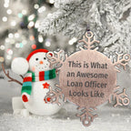 Funny Loan Officer Gifts, Snowflake Ornament, 'This Is What An Awesome Loan Officer Looks Like' Quote, Gifts from Friends, Gifts for Loan Officer, Christmas Unique Gifts