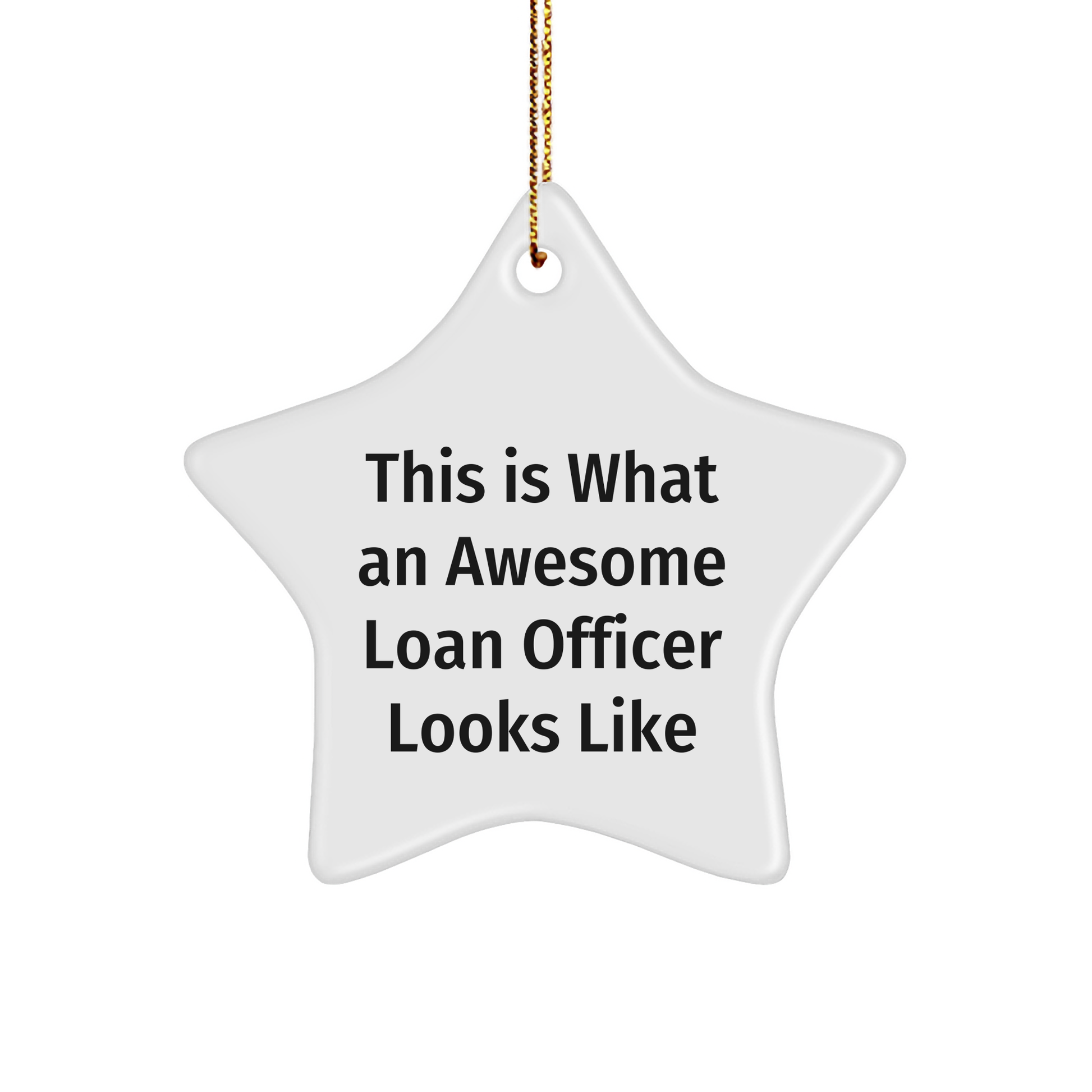 Funny Loan Officer Gifts - 'This Is What An Awesome Loan Officer Looks Like' Star Ornament for Christmas, Gifts from Friends for Loan Officer