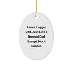 Funny Logger Dad Gift, 'I Am A Logger Dad...' Oval Ornament, Unique Christmas Unique Gift