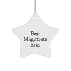 Funny Magistrate Gifts, Best Magistrate Ever Quote, Star Ornament for Men or Women, Christmas Unique Gifts from Family or Friends