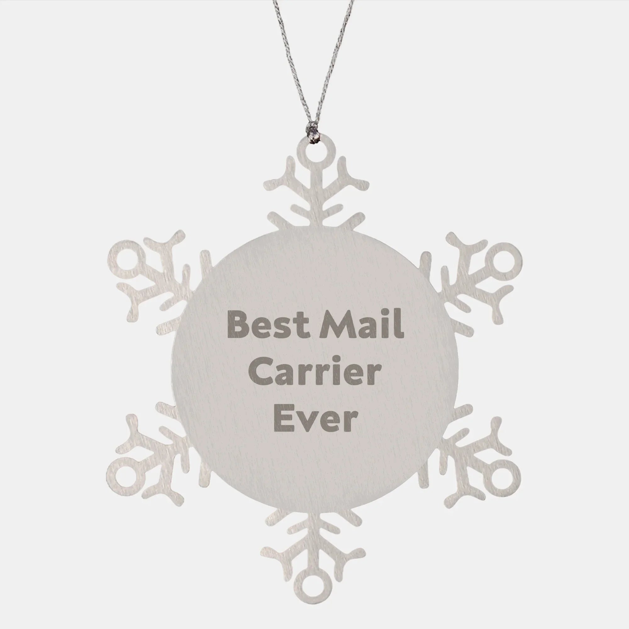 Funny Mail Carrier Gifts from Friends for Best Mail Carrier Ever Snowflake Ornament, Unique Christmas Unique Gifts for Mail Carrier