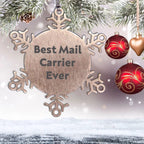 Funny Mail Carrier Gifts from Friends for Best Mail Carrier Ever Snowflake Ornament, Unique Christmas Unique Gifts for Mail Carrier