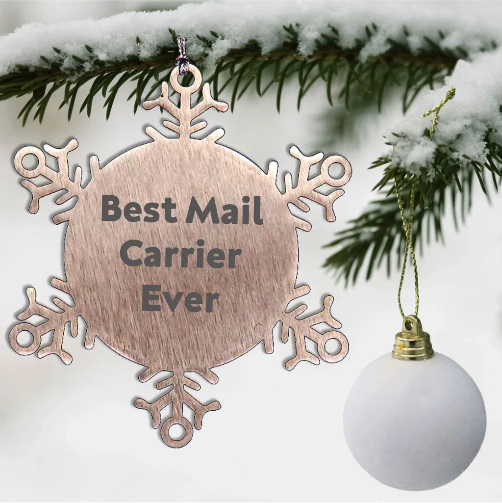 Funny Mail Carrier Gifts from Friends for Best Mail Carrier Ever Snowflake Ornament, Unique Christmas Unique Gifts for Mail Carrier