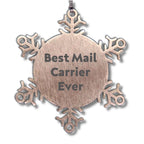 Funny Mail Carrier Gifts from Friends for Best Mail Carrier Ever Snowflake Ornament, Unique Christmas Unique Gifts for Mail Carrier