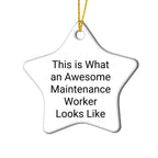 Funny Maintenance Worker Gifts Star Ornament This Is What An Awesome Maintenance Worker Looks Like Gifts from Family to Maintenance Worker Friends