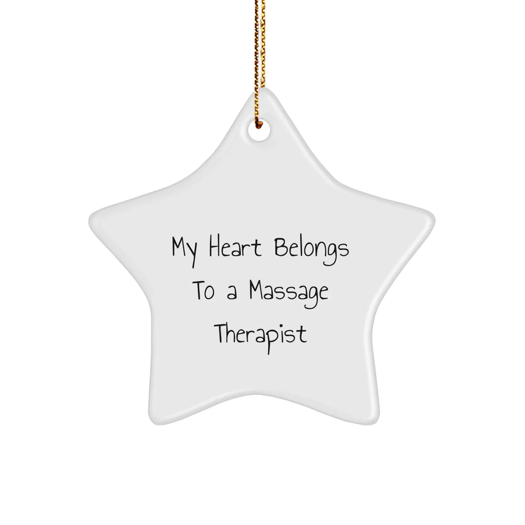 Funny Massage Therapist Star Ornament - My Heart Belongs To A Massage Therapist Christmas Gifts