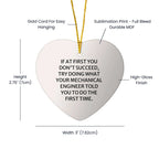 Funny Mechanical Engineer Gifts from Friends - Heart Ornament for Him or Her, Cute Quote, Christmas Unique Gifts for Men, Women, Coworkers, Family