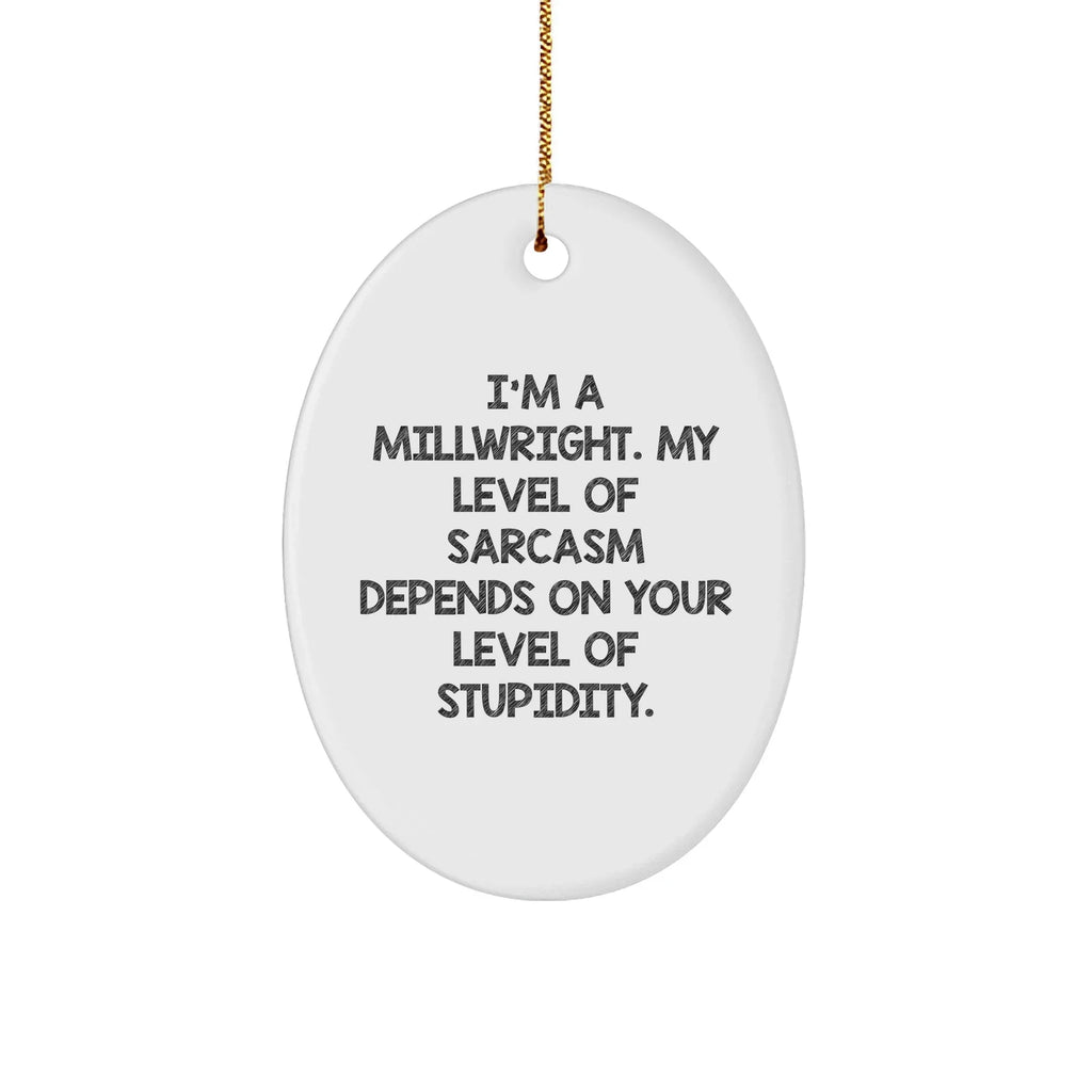Funny Millwright Gifts from Men to Friends - Oval Ornament with Sarcasm Quote, Perfect for Christmas Unique Gifts