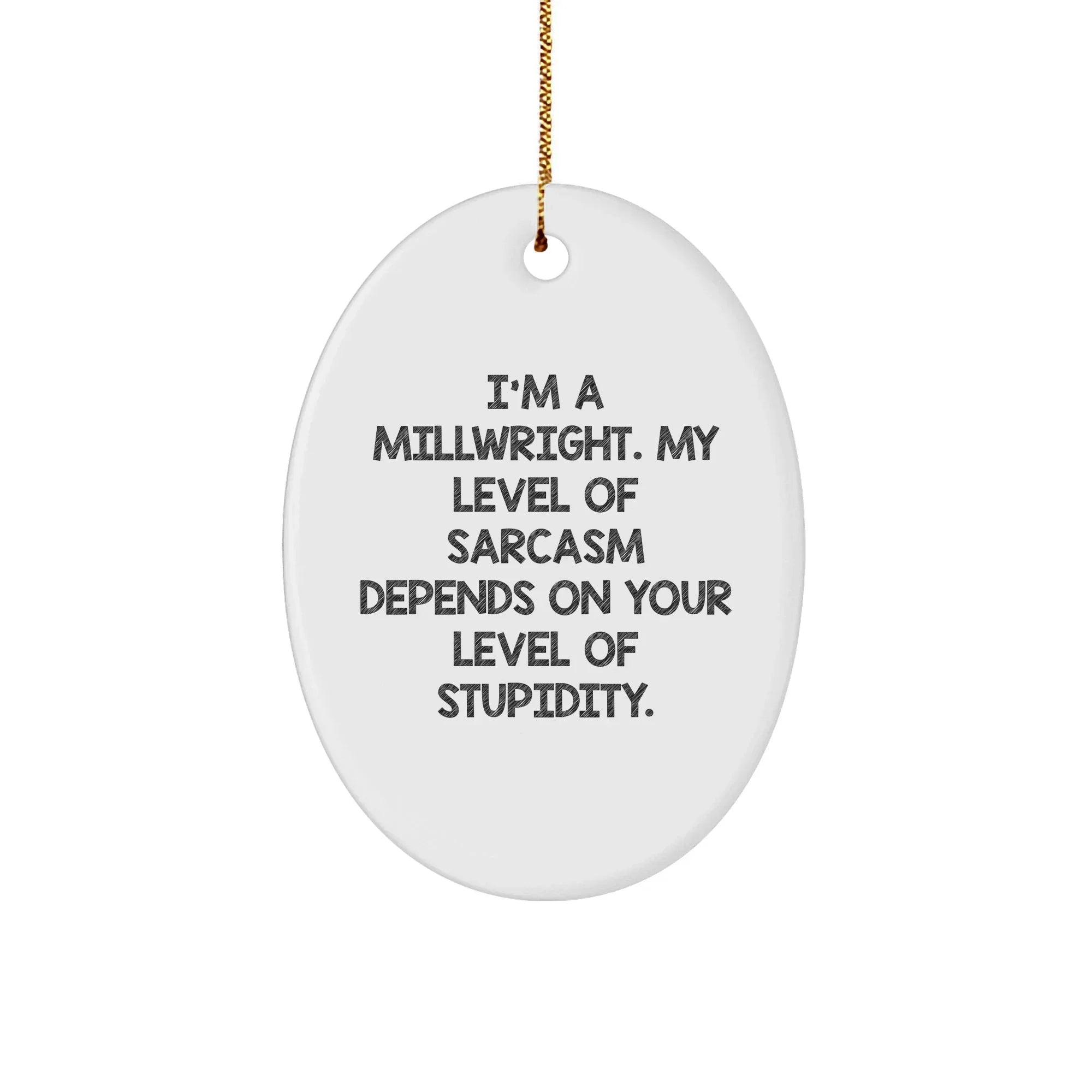 Funny Millwright Gifts from Men to Friends - Oval Ornament with Sarcasm Quote, Perfect for Christmas Unique Gifts