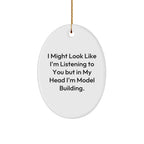 Funny Model Building Oval Ornament Gifts from Friends, Christmas Unique Model Building Gifts for Men, Model Building Enthusiasts