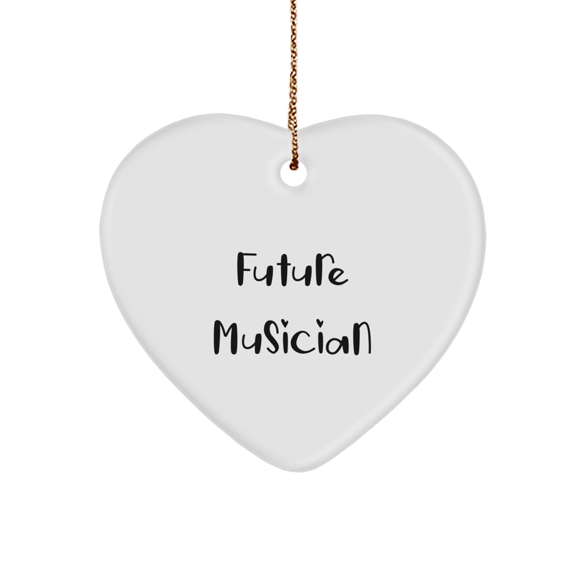 Funny Musician Gifts from Friends for Future Rockstars Heart Ornament, White, 2.75'' - A Heartfelt Christmas Memorable Present
