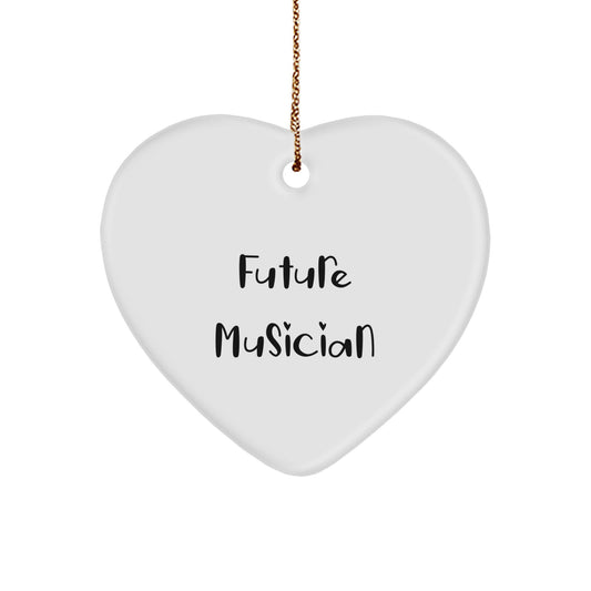 Funny Musician Gifts from Friends for Future Rockstars Heart Ornament, White, 2.75'' - A Heartfelt Christmas Memorable Present - Image 1