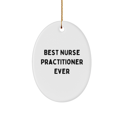 Funny Nurse Practitioner Gifts, Best Nurse Practitioner Ever Oval Ornament, Christmas Unique Gifts from Friends to Nurse Practitioner
