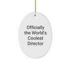 Funny Officially The World's Coolest Director Gifts - Oval Ornament, Christmas Unique Gifts