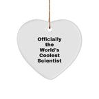 Funny Officially The World's Coolest Scientist Gifts for Scientist Friends and Family Christmas Unique Heart Ornament Gifts from Men to Women