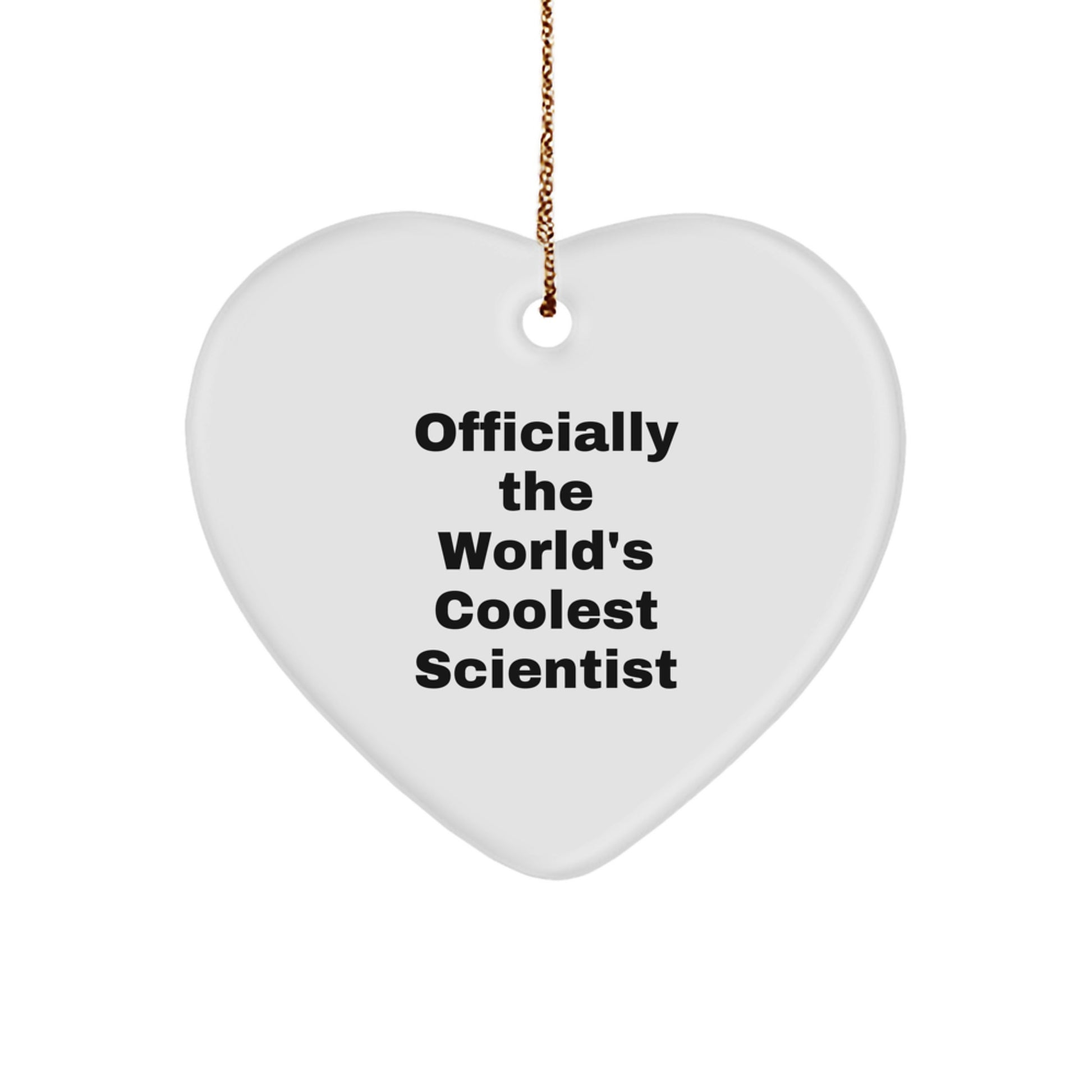 Funny Officially The World's Coolest Scientist Gifts for Scientist Friends and Family Christmas Unique Heart Ornament Gifts from Men to Women