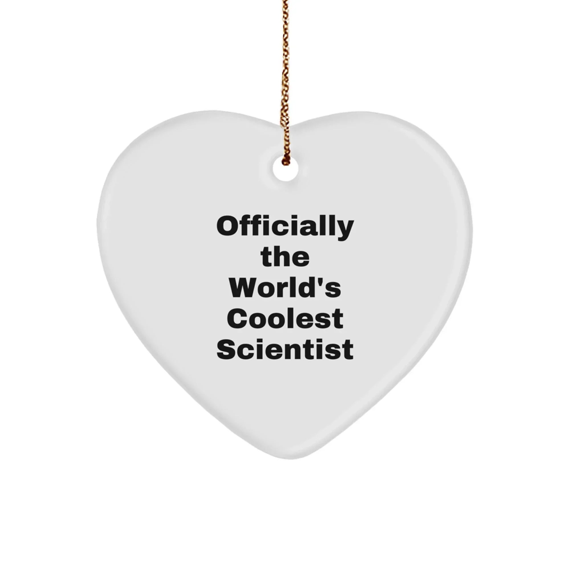 Funny Officially The World's Coolest Scientist Gifts for Scientist Friends and Family Christmas Unique Heart Ornament Gifts from Men to Women