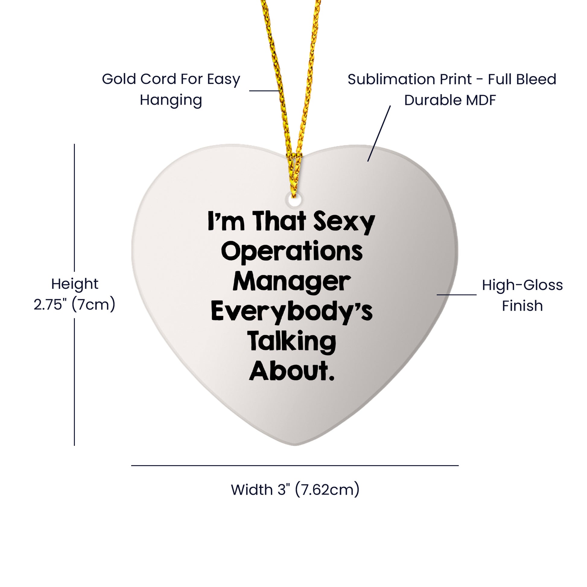 Funny Operations Manager Gifts from Men, Unique Heart Ornaments for Christmas, 'I'm That Sexy Operations Manager Everybody's Talking About' - Gifts for Operations Manager
