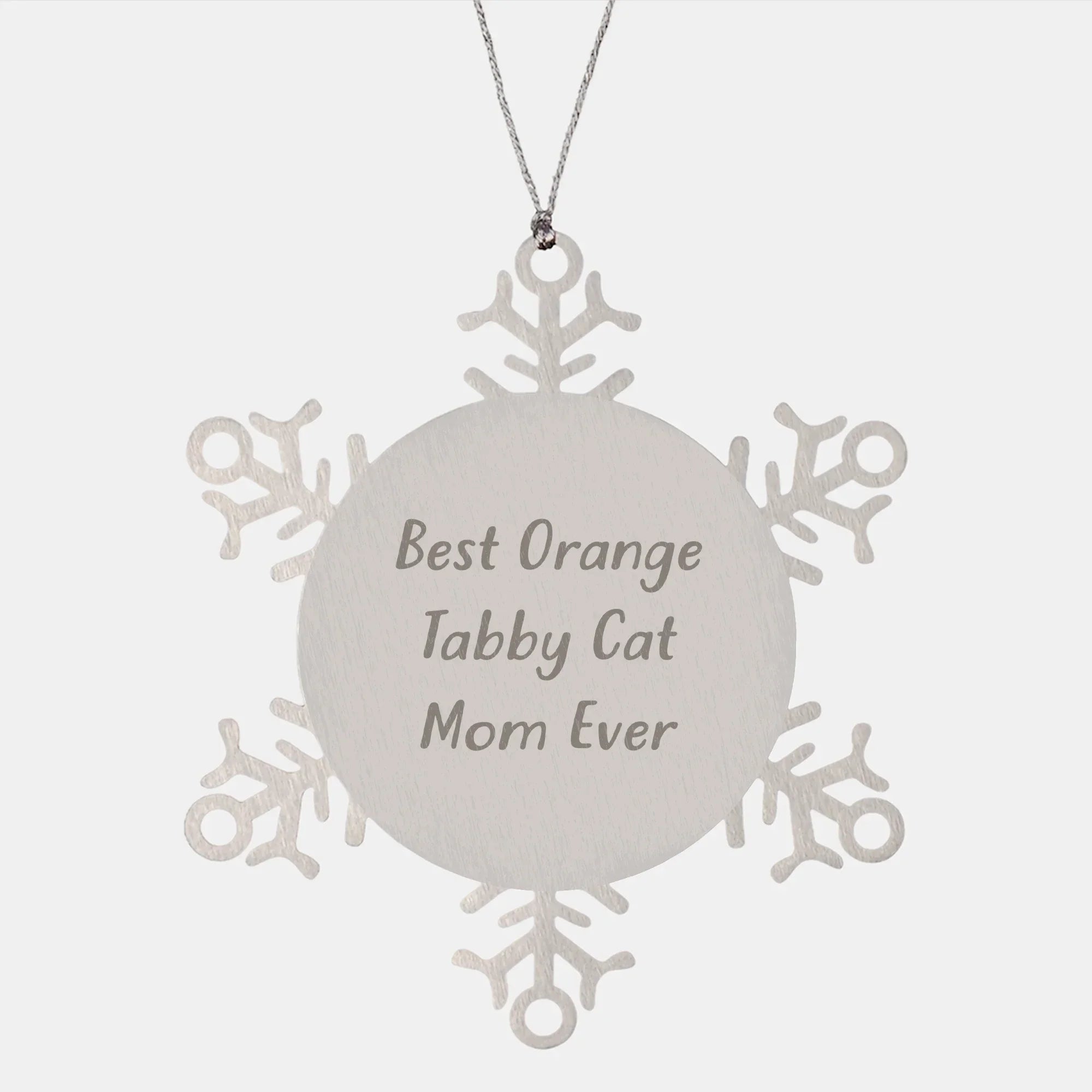 Funny Orange Tabby Cat Gifts from Best Mom Ever Snowflake Ornaments for Christmas, Orange Tabby Cat Mom's Unique Snowflake Ornament Gifts for Women, Friends, and Family