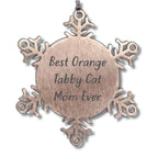 Funny Orange Tabby Cat Gifts from Best Mom Ever Snowflake Ornaments for Christmas, Orange Tabby Cat Mom's Unique Snowflake Ornament Gifts for Women, Friends, and Family
