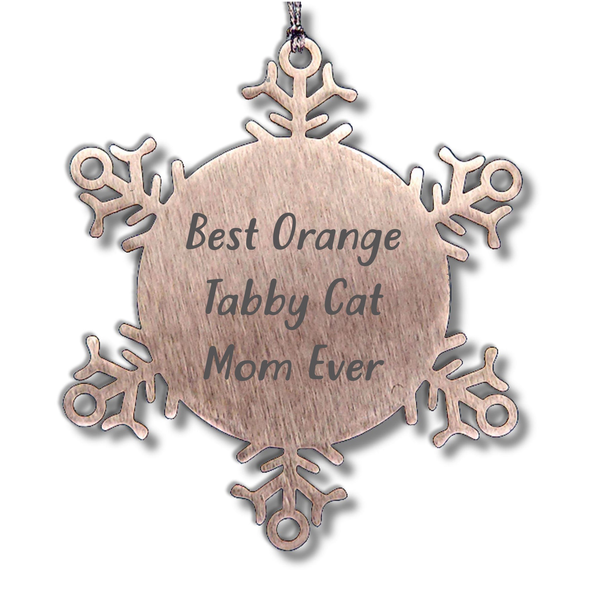 Funny Orange Tabby Cat Gifts from Best Mom Ever Snowflake Ornaments for Christmas, Orange Tabby Cat Mom's Unique Snowflake Ornament Gifts for Women, Friends, and Family