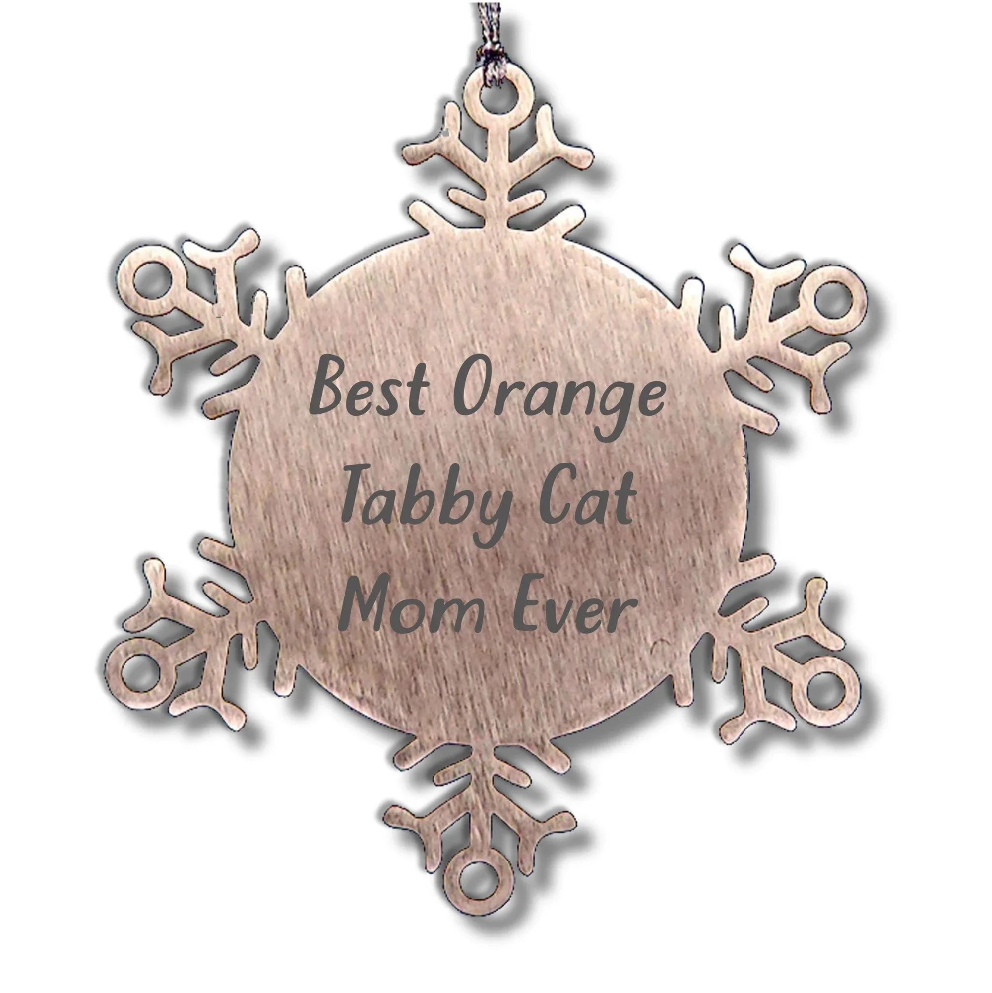 Funny Orange Tabby Cat Gifts from Best Mom Ever Snowflake Ornaments for Christmas, Orange Tabby Cat Mom's Unique Snowflake Ornament Gifts for Women, Friends, and Family