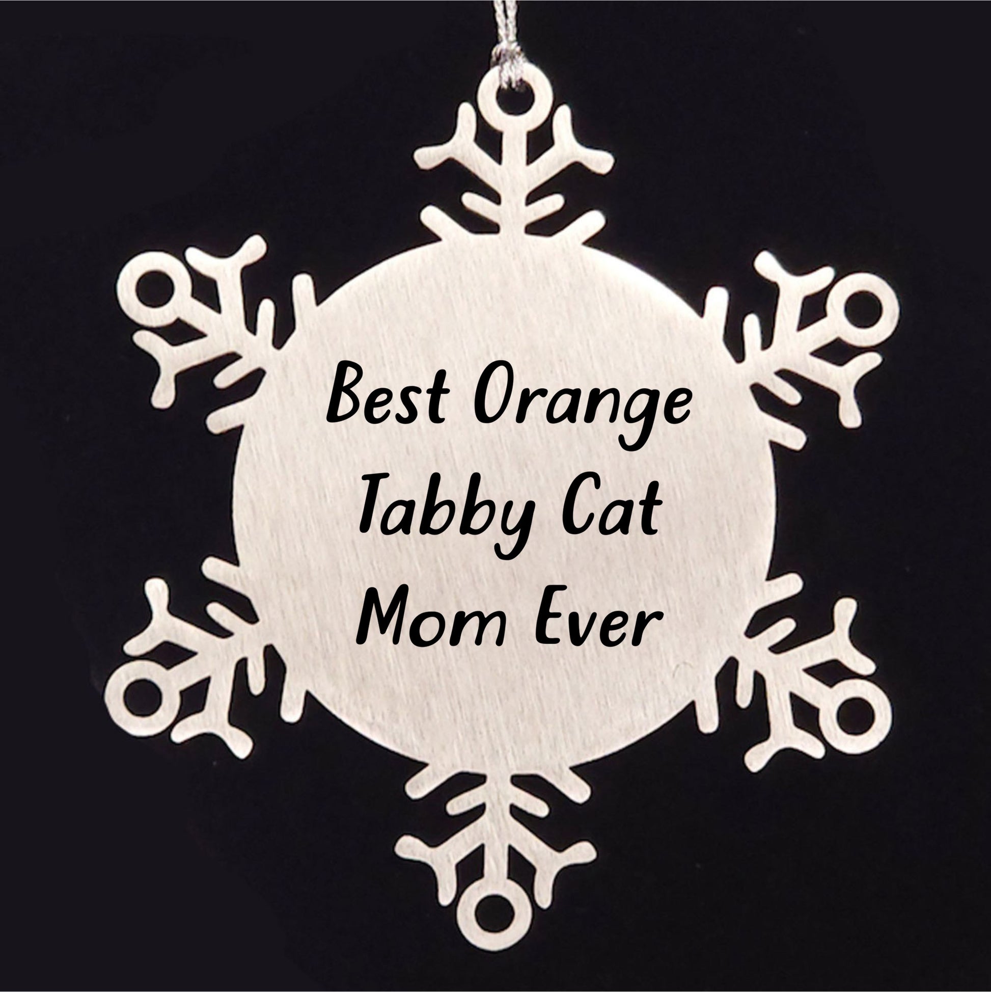 Funny Orange Tabby Cat Gifts from Best Mom Ever Snowflake Ornaments for Christmas, Orange Tabby Cat Mom's Unique Snowflake Ornament Gifts for Women, Friends, and Family