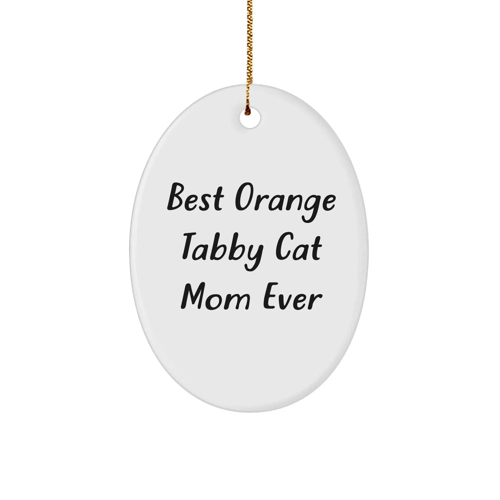 Funny Orange Tabby Cat Mom Gifts from Family for Orange Tabby Cat Lovers - Oval Ornament for Christmas