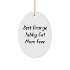 Funny Orange Tabby Cat Mom Gifts from Family for Orange Tabby Cat Lovers - Oval Ornament for Christmas
