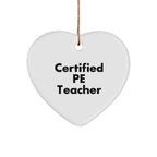 Funny PE Teacher Gifts for Christmas, Heart Ornament from Friends, 'You're a-maze-ing!' Quote, Perfect for PE Teacher's Office or Home