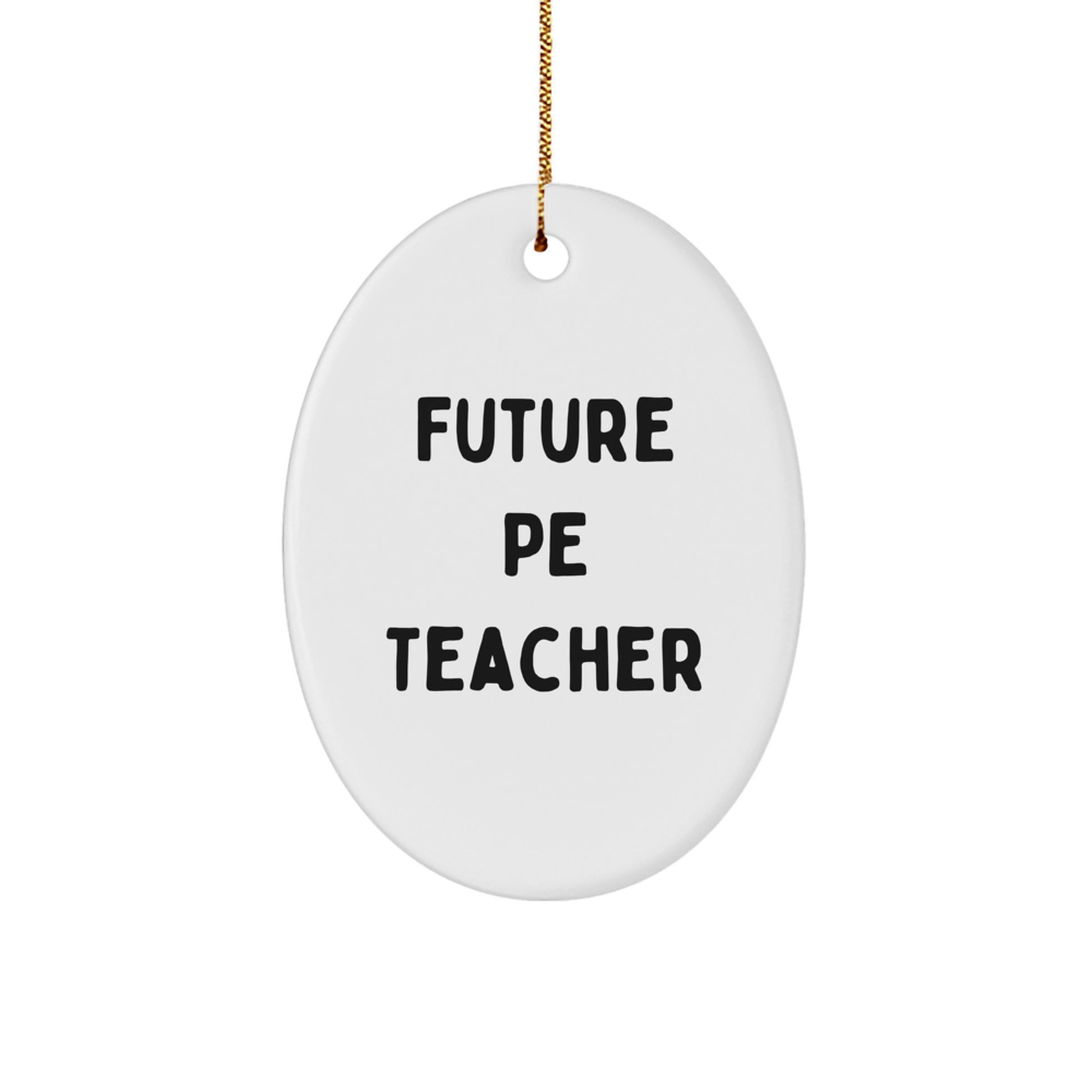 Funny PE Teacher Oval Christmas Ornament 'Future PE Teacher' Appreciation Birthday Gifts