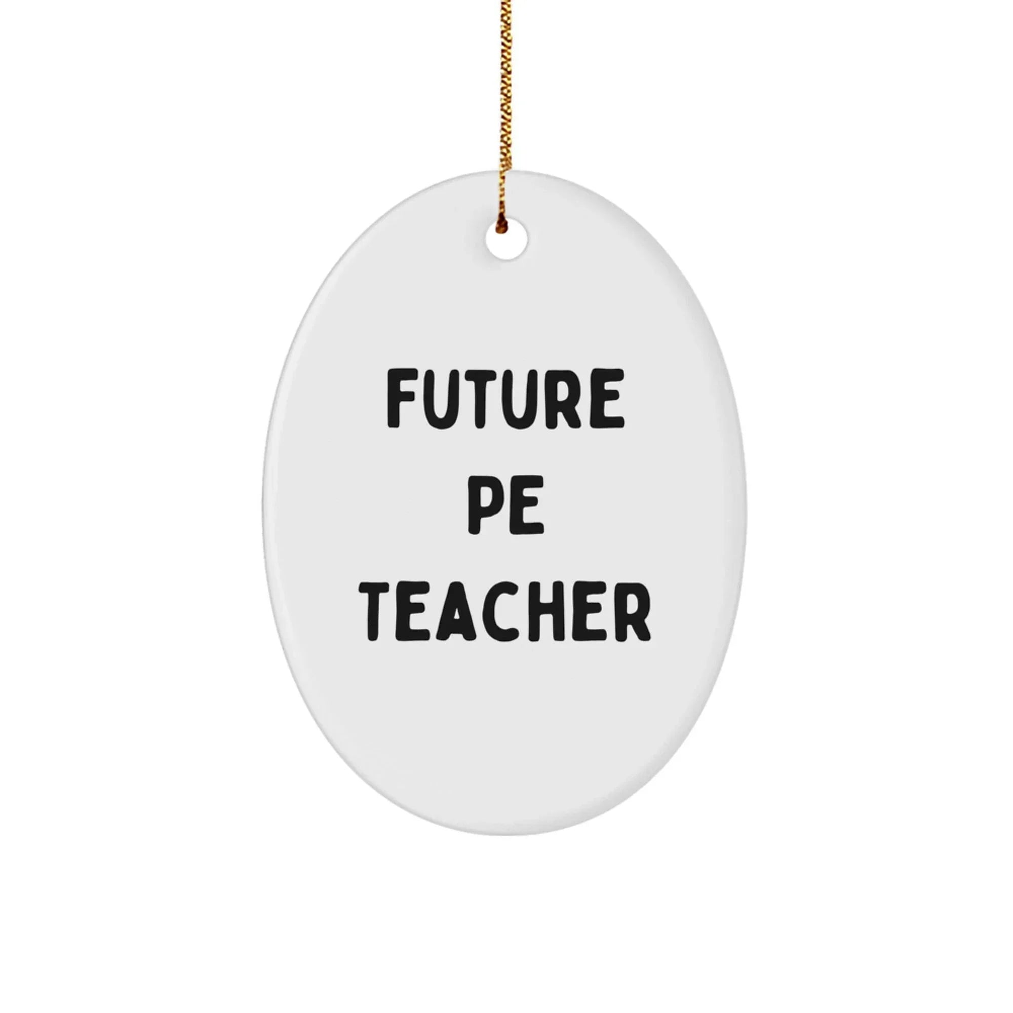 Funny PE Teacher Oval Christmas Ornament 'Future PE Teacher' Appreciation Birthday Gifts
