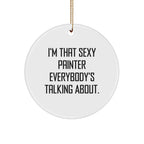 Funny Painter Circle Ornament Gifts from Friends to Painter, 'I'm That Sexy Painter Everybody's Talking About.' Christmas Unique Presents