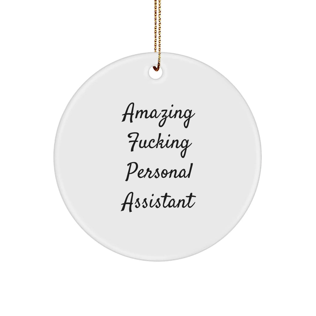 Funny Personal Assistant Circle Christmas Ornament - 'Amazing Personal Assistant' Birthday Appreciation Gift