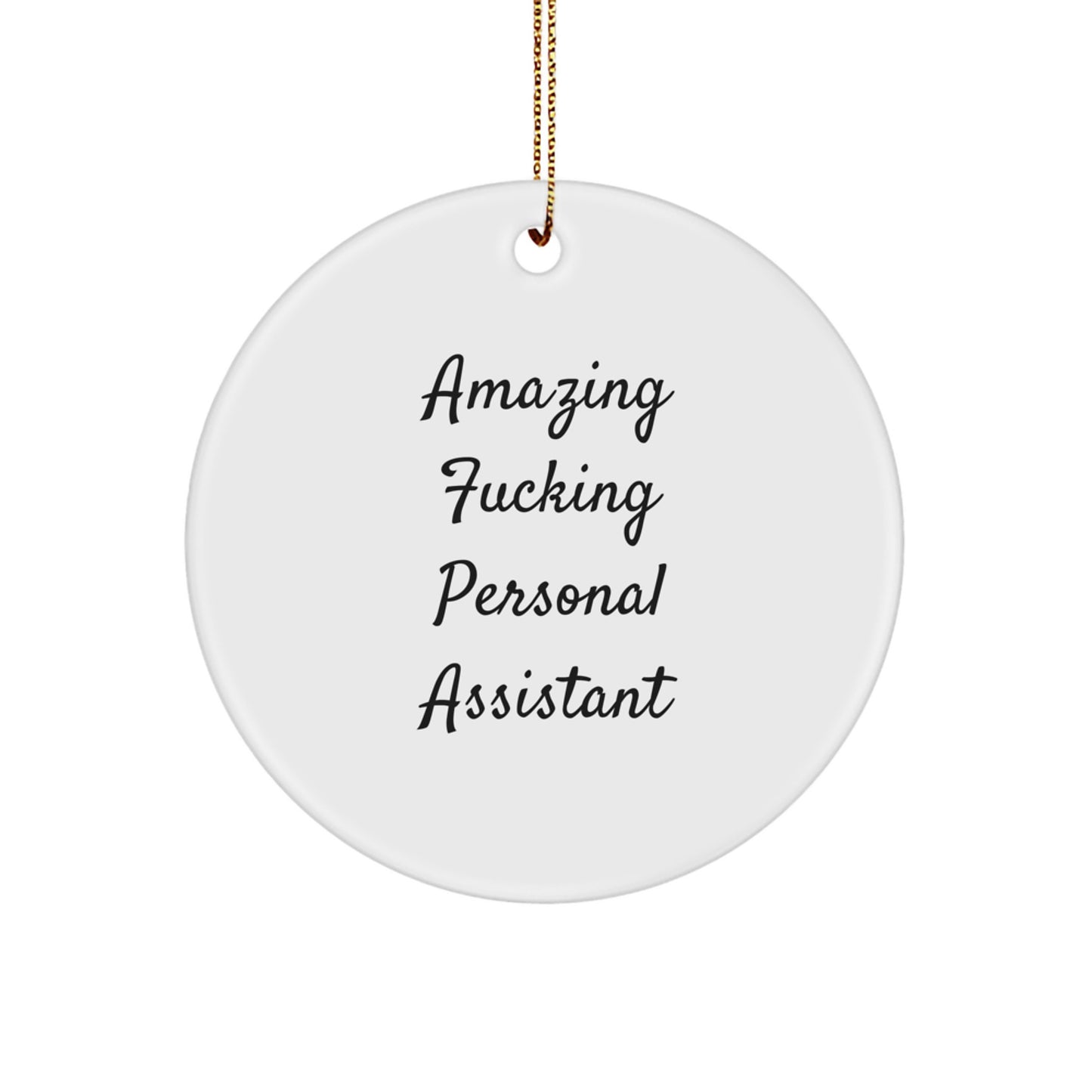 Funny Personal Assistant Circle Christmas Ornament - 'Amazing Personal Assistant' Birthday Appreciation Gift