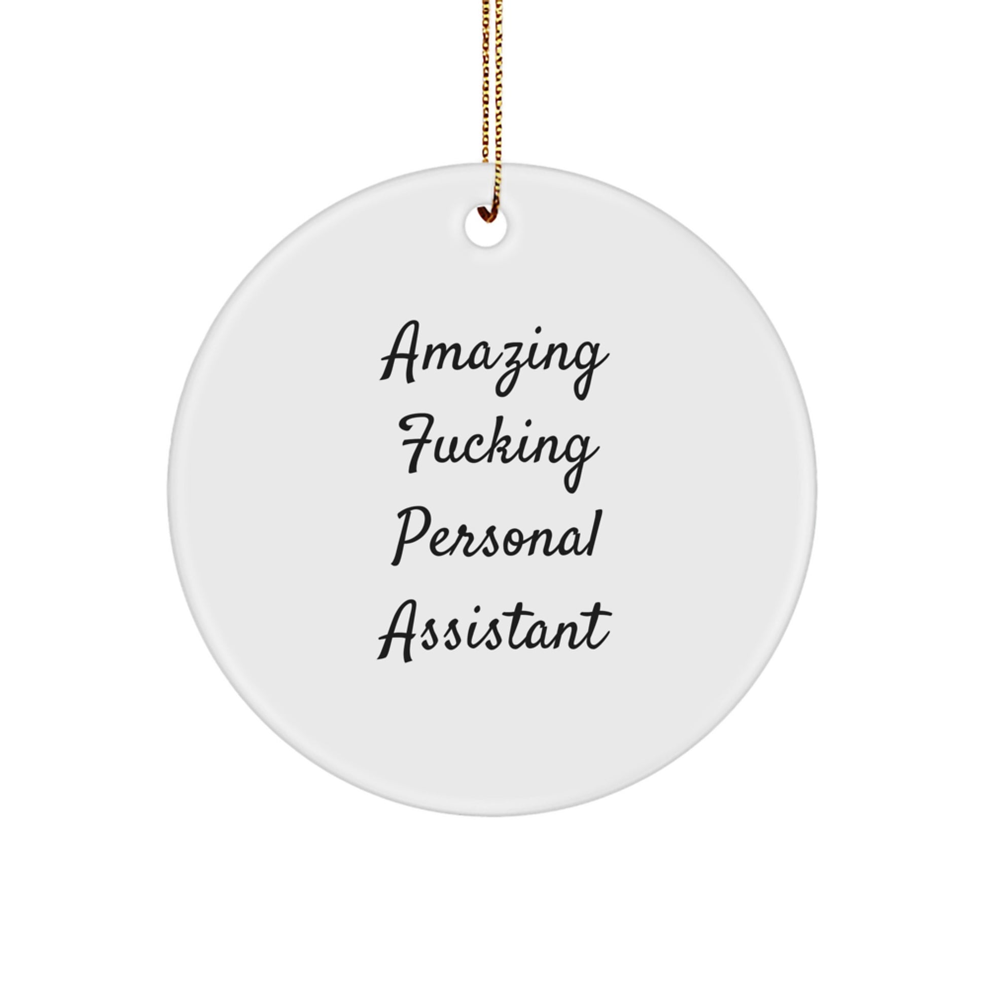 Funny Personal Assistant Circle Christmas Ornament - 'Amazing Personal Assistant' Birthday Appreciation Gift