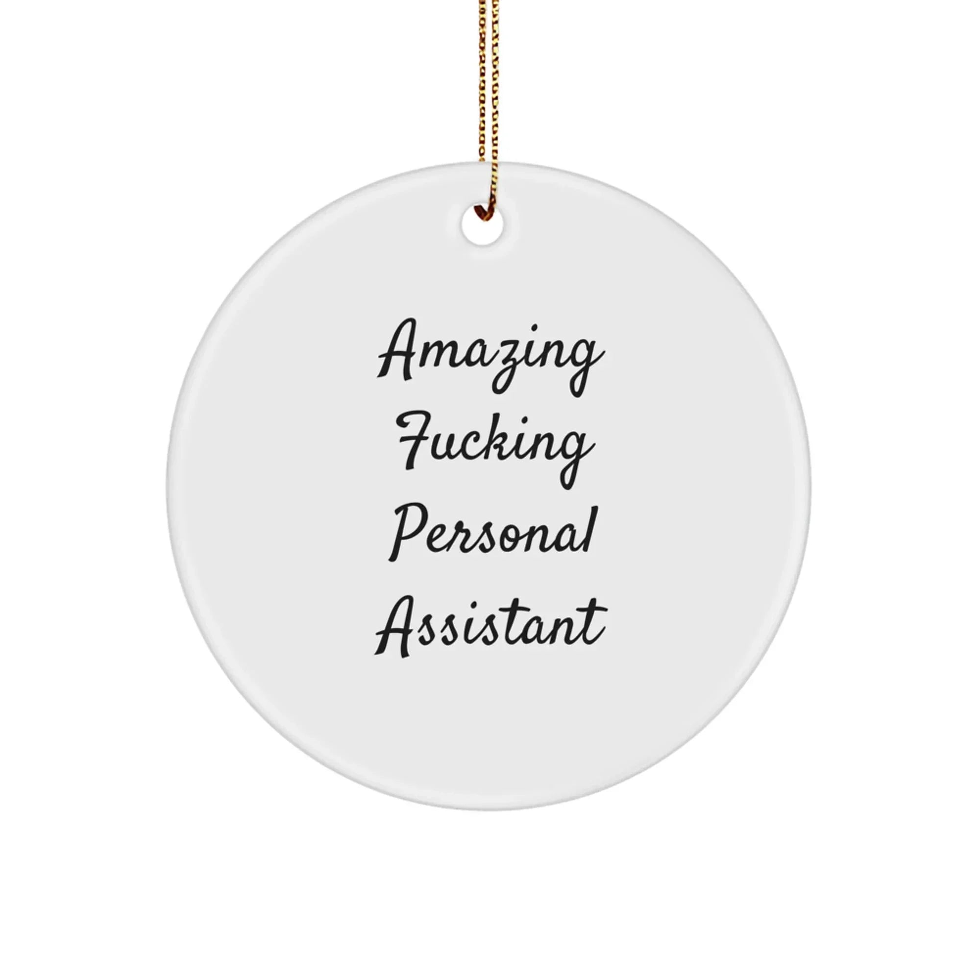 Funny Personal Assistant Circle Christmas Ornament - 'Amazing Personal Assistant' Birthday Appreciation Gift