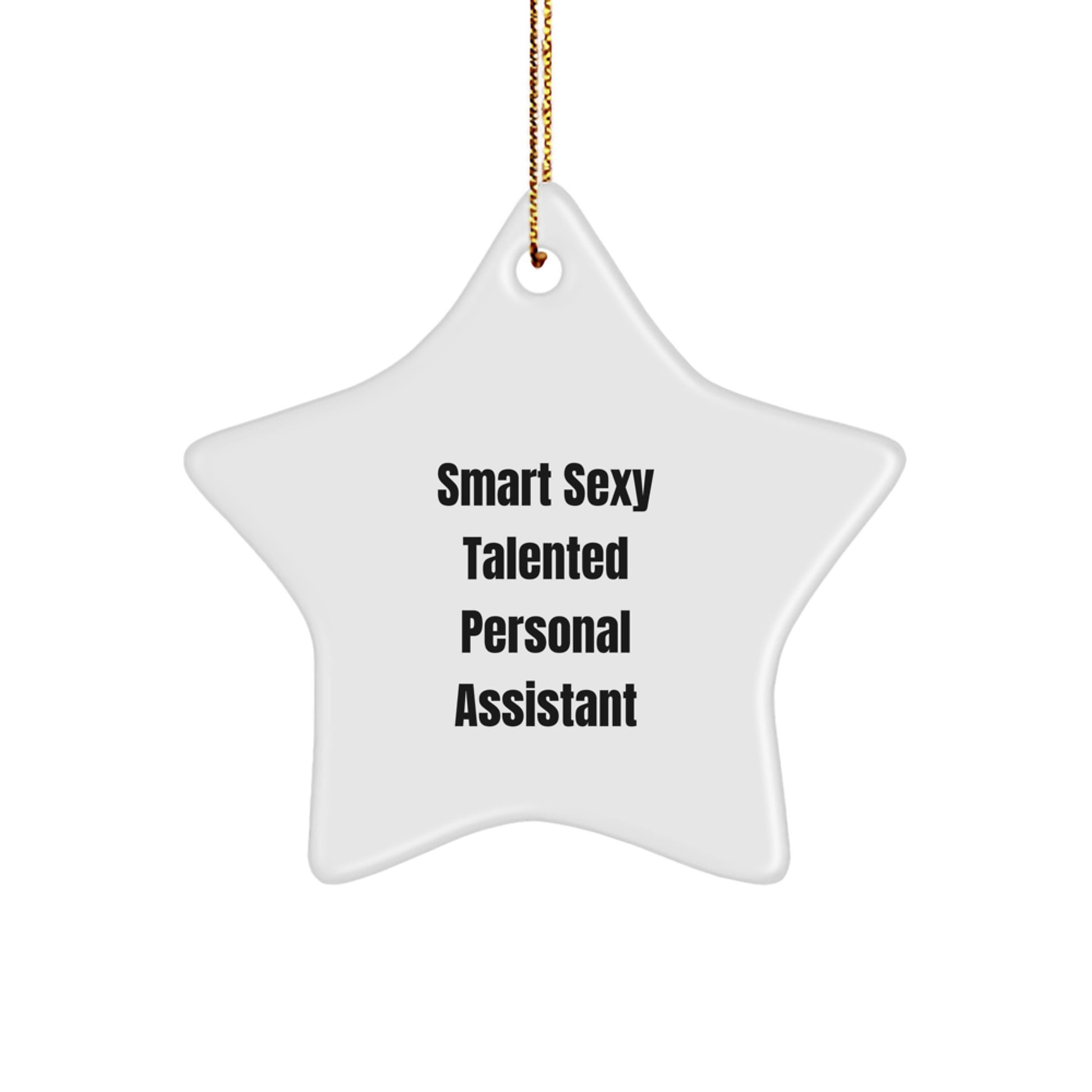 Funny Personal Assistant Gifts from Friends for Christmas - Star Ornament with 'Smart Sexy Talented' Quote, Perfect for Home Decor