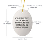 Funny Personal Assistant Oval Ornament Gifts from Friends - 'If At First You Don't Succeed, Try Doing What Your Personal Assistant Told You To Do The First Time.' for Christmas