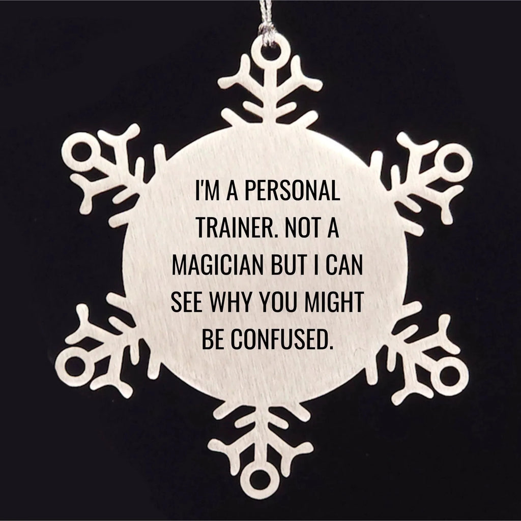 Funny Personal Trainer Gifts from Friends, Snowflake Ornament for Men, Women, Coworkers, Family, Gifts for Personal Trainers, Unique Christmas Memorable Presents