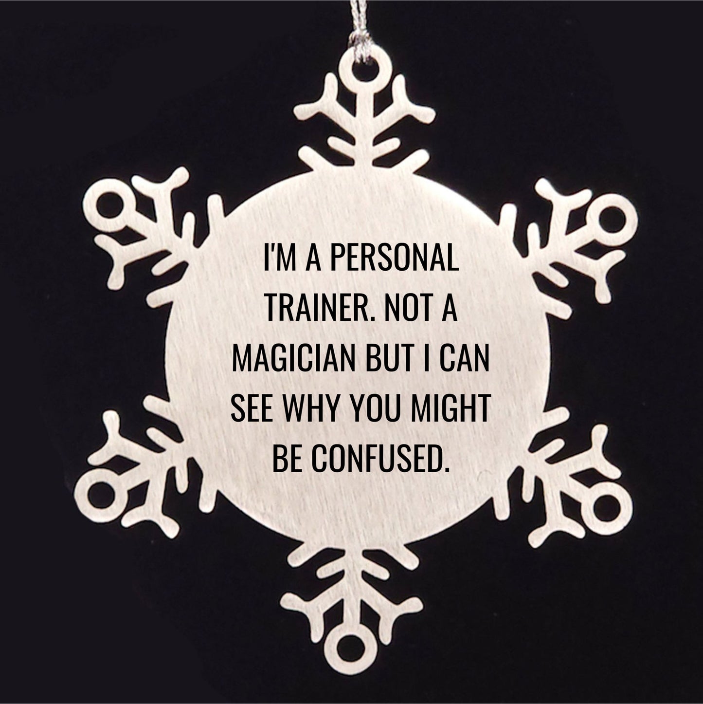 Funny Personal Trainer Gifts from Friends, Snowflake Ornament for Men, Women, Coworkers, Family, Gifts for Personal Trainers, Unique Christmas Memorable Presents