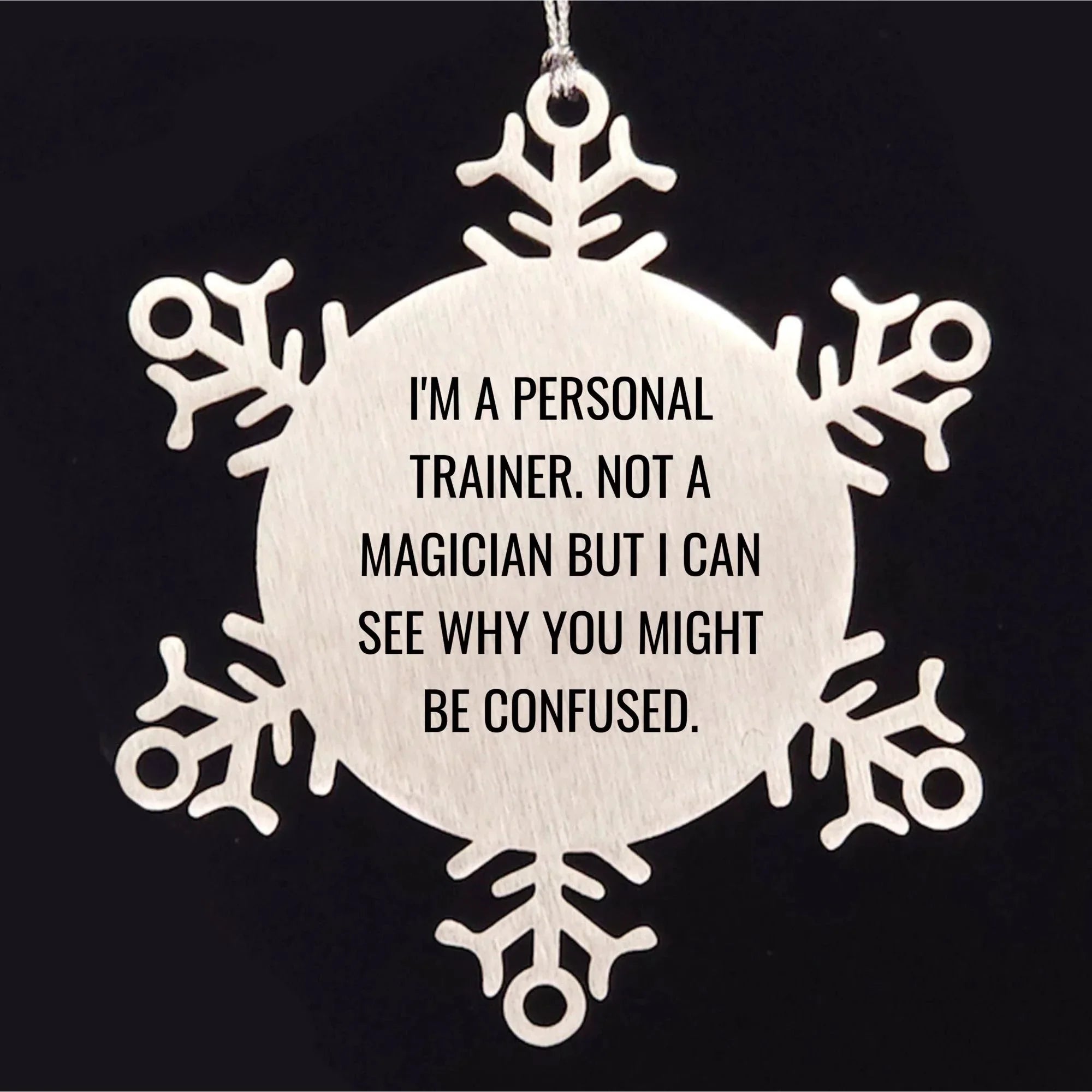 Funny Personal Trainer Gifts from Friends, Snowflake Ornament for Men, Women, Coworkers, Family, Gifts for Personal Trainers, Unique Christmas Memorable Presents
