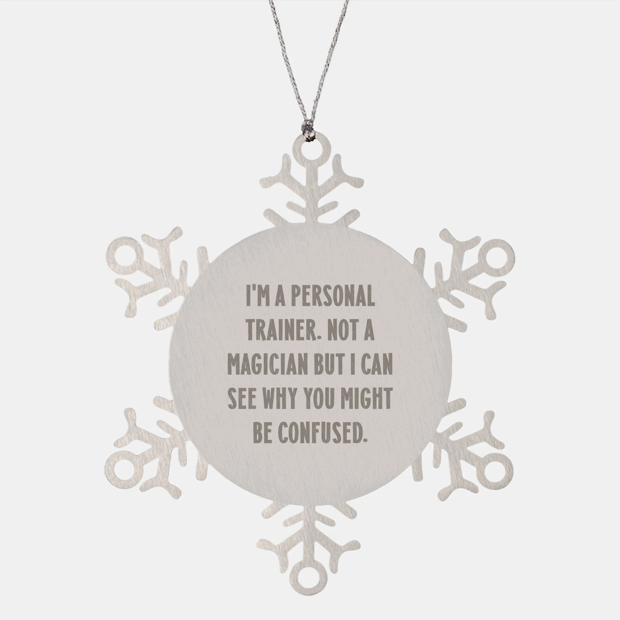 Funny Personal Trainer Gifts from Men to Women Friends and Family Snowflake Ornament Christmas Unique Presents