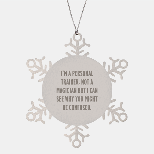 Funny Personal Trainer Gifts from Men to Women Friends and Family Snowflake Ornament Christmas Unique Presents