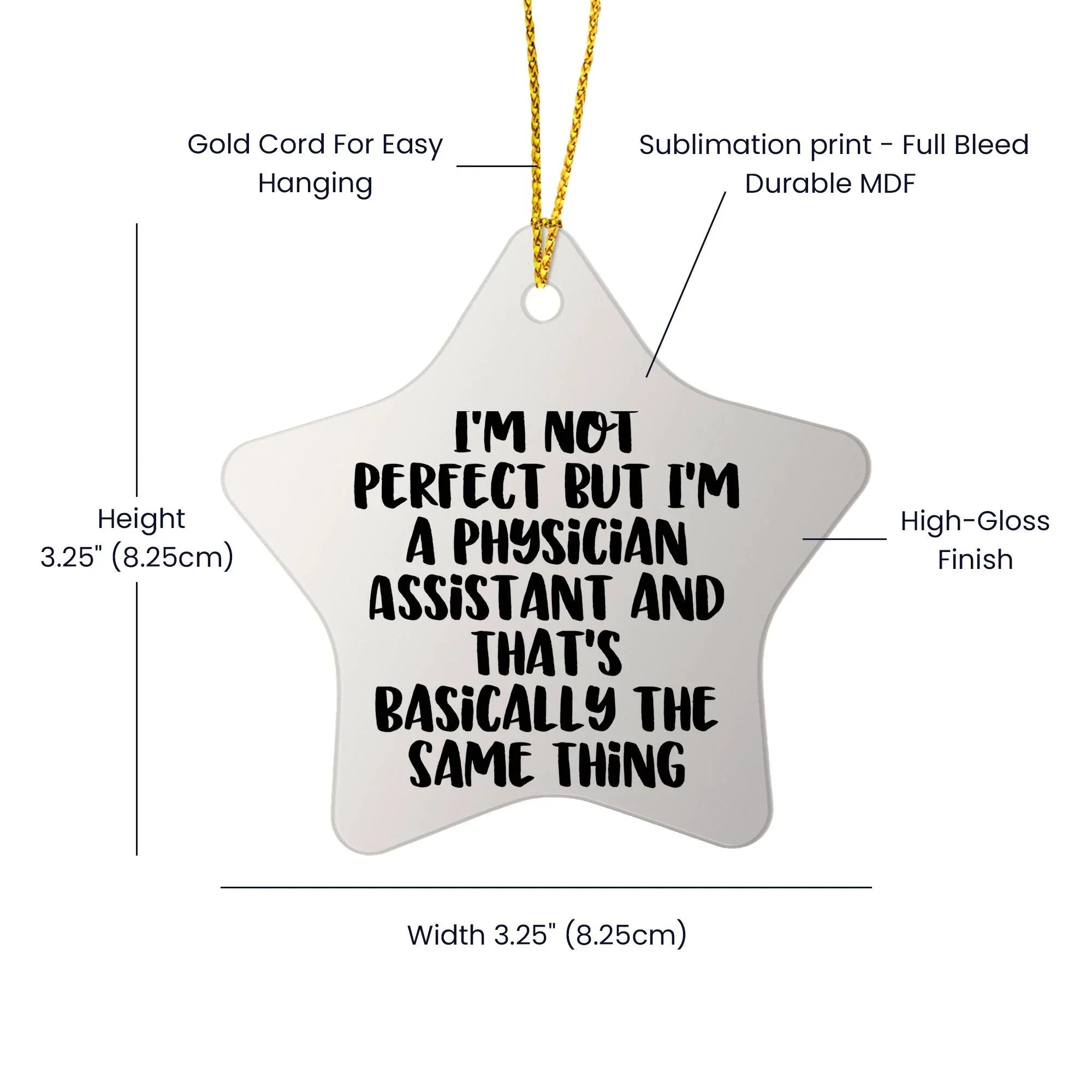 Funny Physician Assistant Gifts, Star Ornament Quotes, Gifts from Men to Physician Assistant Friends, Perfect Christmas Unique Gifts for Physician Assistant Colleagues