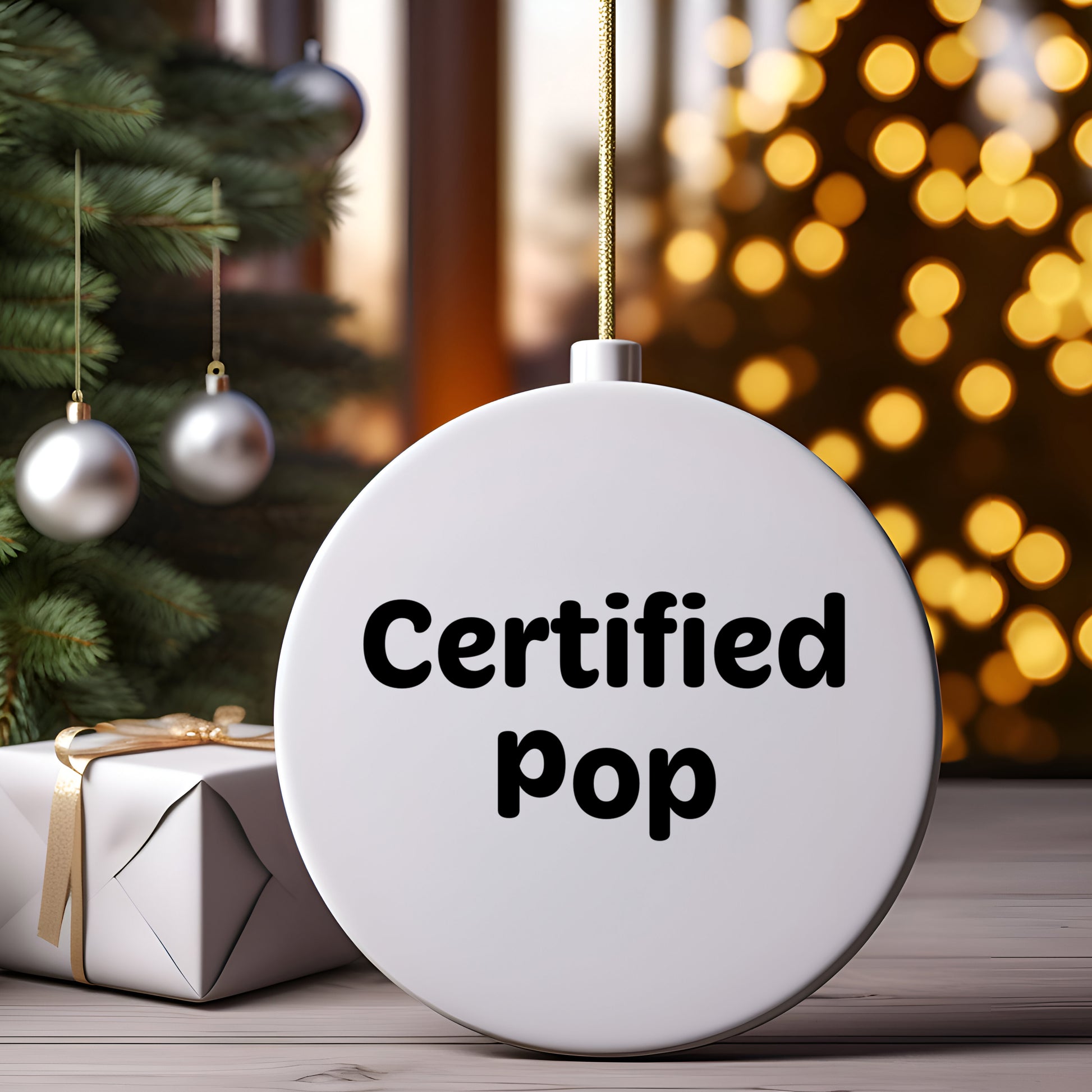 Funny Pop Certified Gifts from Men to Pop Enthusiasts, Circle Ornament Christmas Unique Gifts