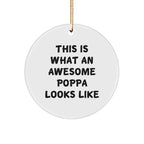 Funny Poppa Circle Ornament Gifts from Family for Poppa's Christmas