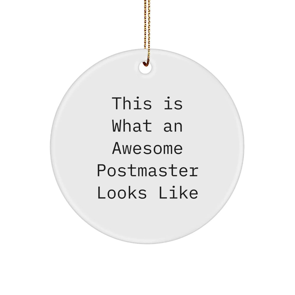 Funny Postmaster Gifts from Men to Awesome Postmasters, This Is What An Awesome Postmaster Looks Like Circle Ornament for Christmas